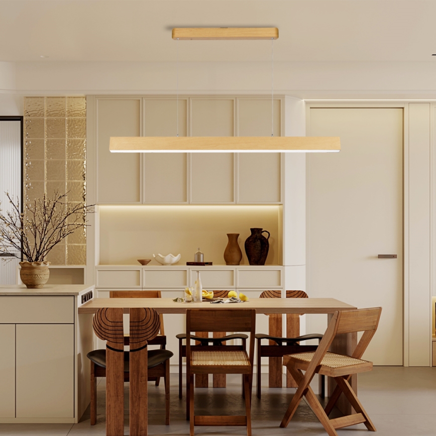 Brilagi - Ρυθμιζόμενος LED πολυέλαιος SLEEKLINE SMART LED/40W/230V Wi‑Fi Tuya φινίρισμα δρυός + τηλεχειριστήριο