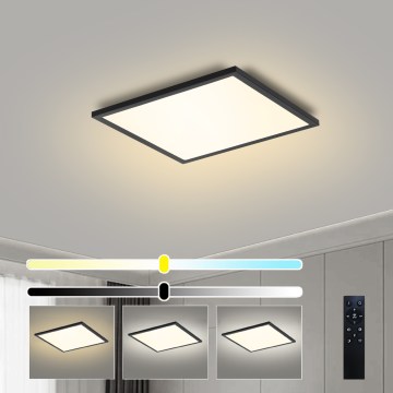 Brilagi - Ρυθμιζόμενο φωτιστικό οροφής SLIMFRAME LED/25W/230V 30x30 cm 3000-6000K μαύρο + τηλεχειριστήριο