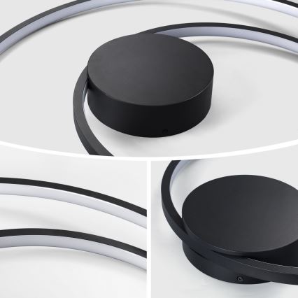 Brilagi - Ρυθμιζόμενο LED φωτιστικό οροφής TWISTER LED/48W/230V 3000–6000K Ø 50 cm μαύρο + τηλεχειριστήριο