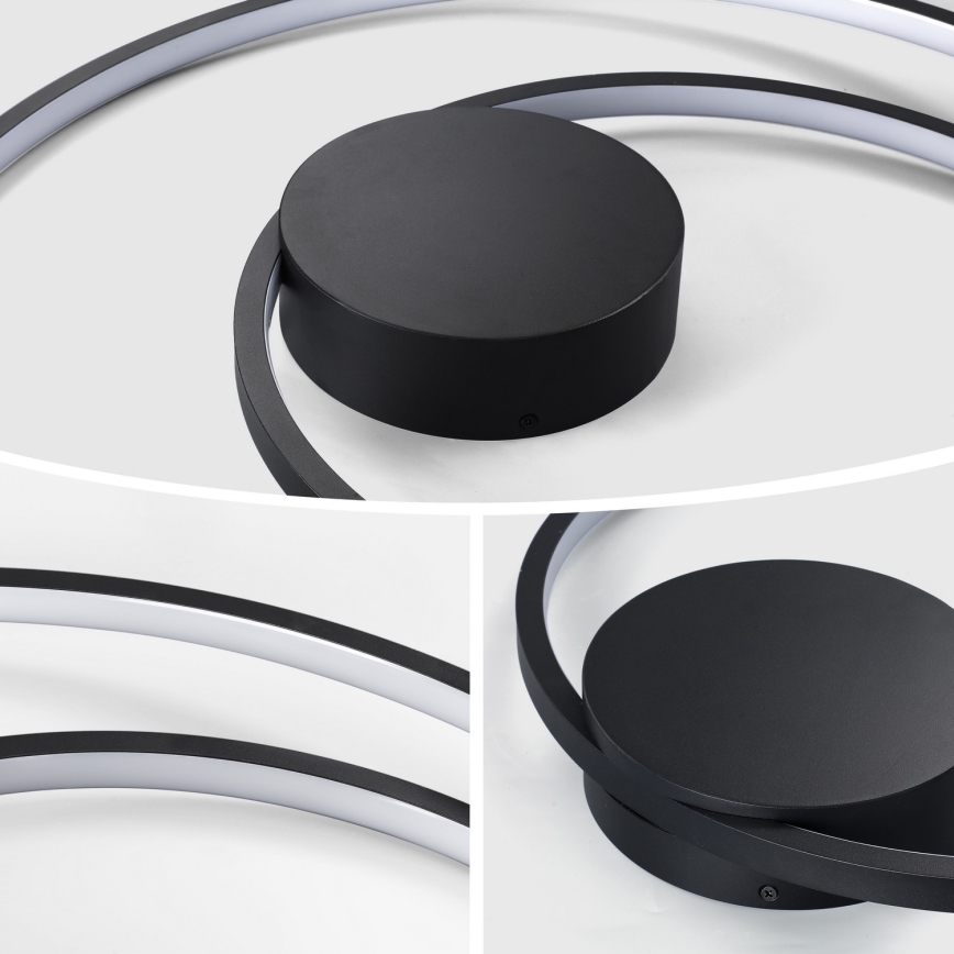 Brilagi - Ρυθμιζόμενο LED φωτιστικό οροφής TWISTER LED/48W/230V 3000–6000K Ø 50 cm μαύρο + τηλεχειριστήριο