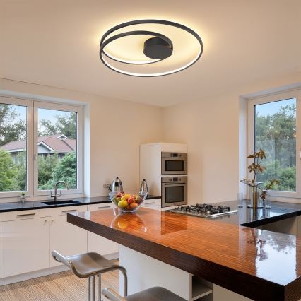 Brilagi - Ρυθμιζόμενο LED φωτιστικό οροφής TWISTER LED/75W/230V 3000-6000K διάμ. 70 cm μαύρο + τηλεχειριστήριο