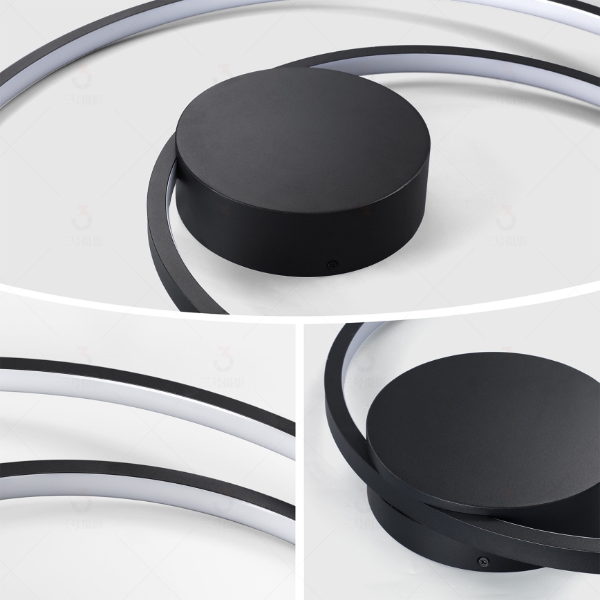 Brilagi - Ρυθμιζόμενο LED φωτιστικό οροφής TWISTER LED/75W/230V 3000-6000K διάμ. 70 cm μαύρο + τηλεχειριστήριο