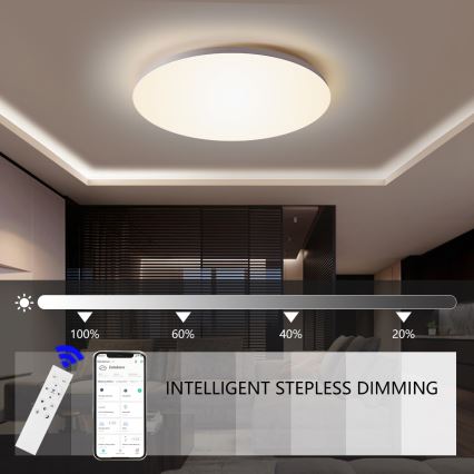 Brilagi - Ρυθμιζόμενο SMART φωτιστικό οροφής LED, 24W, 230V, Ø 38 cm, 3000–6000K, Wi‑Fi Tuya Beacon + τηλεχειριστήριο