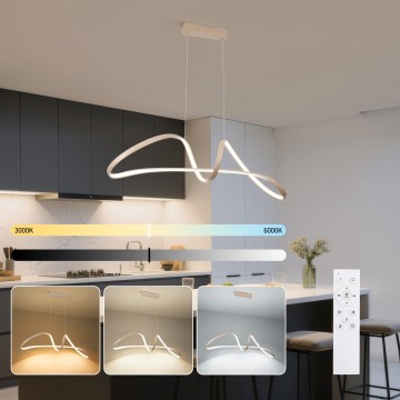 Brilagi - Ρυθμιζόμενο κρεμαστό φωτιστικό με καλώδιο TWISTER LED/60W/230V 3000-6000K μπεζ + τηλεχειριστήριο