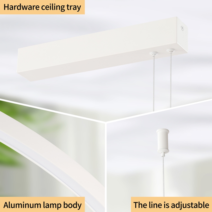 Brilagi - Ρυθμιζόμενο κρεμαστό φωτιστικό με καλώδιο PORTOFINO LED/98W/230V 3000-6000K λευκό + τηλεχειριστήριο