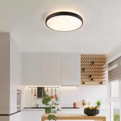 Brilagi - Ρυθμιζόμενο LED φωτιστικό οροφής GLASS POOL DOUBLE LED/48W/230V 3000-6000K 40 cm μαύρο + τηλεχειριστήριο
