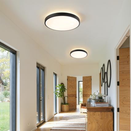 Brilagi - Ρυθμιζόμενο LED φωτιστικό οροφής GLASS POOL DOUBLE LED/48W/230V 3000-6000K 40 cm μαύρο + τηλεχειριστήριο