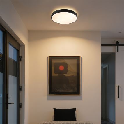 Brilagi - Ρυθμιζόμενο LED φωτιστικό οροφής GLASS POOL DOUBLE LED/48W/230V 3000-6000K 40 cm μαύρο + τηλεχειριστήριο