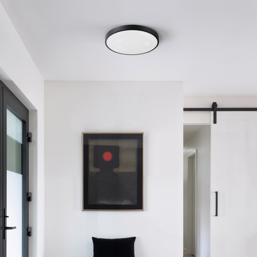 Brilagi - Ρυθμιζόμενο LED φωτιστικό οροφής GLASS POOL DOUBLE LED/48W/230V 3000-6000K 40 cm μαύρο + τηλεχειριστήριο