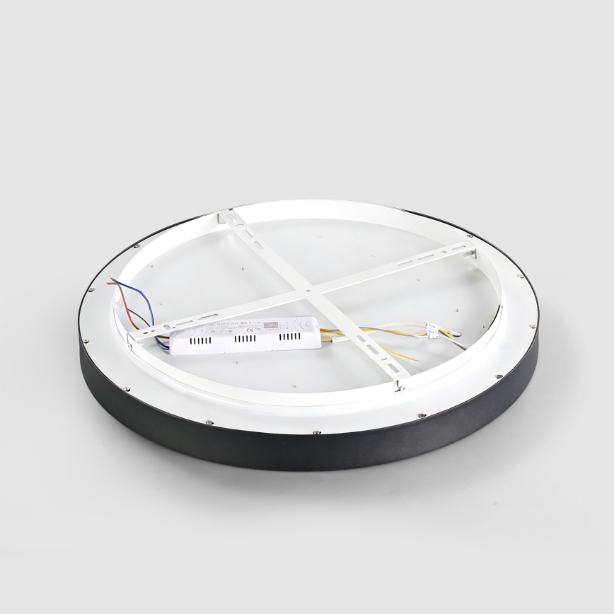 Brilagi - Ρυθμιζόμενο LED φωτιστικό οροφής GLASS POOL DOUBLE LED/48W/230V 3000-6000K 40 cm μαύρο + τηλεχειριστήριο