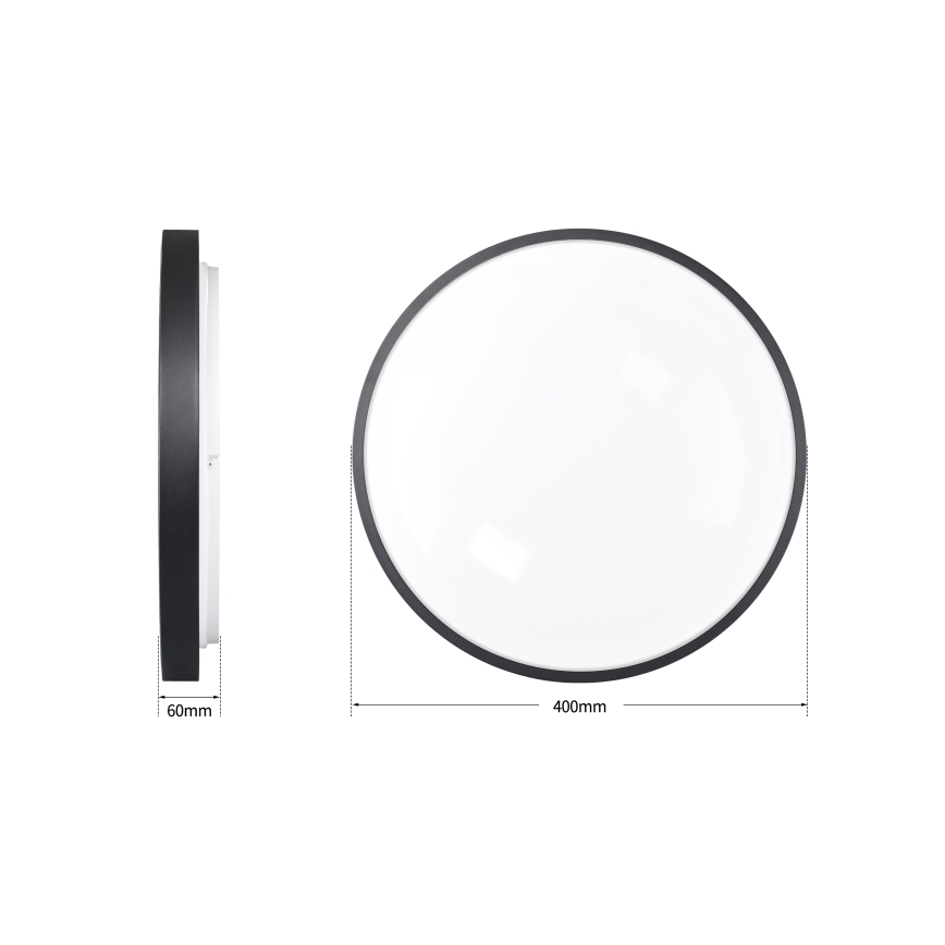 Brilagi - Ρυθμιζόμενο LED φωτιστικό οροφής GLASS POOL DOUBLE LED/48W/230V 3000-6000K 40 cm μαύρο + τηλεχειριστήριο