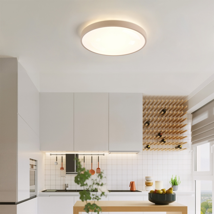 Brilagi - Ρυθμιζόμενο φωτιστικό οροφής LED GLASS POOL DOUBLE LED/48W/230V 3000-6000K 40 cm μπεζ + τηλεχειριστήριο