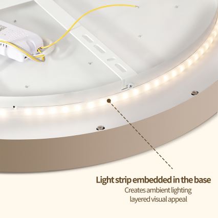 Brilagi - Ρυθμιζόμενο φωτιστικό οροφής LED GLASS POOL DOUBLE LED/48W/230V 3000-6000K 40 cm μπεζ + τηλεχειριστήριο