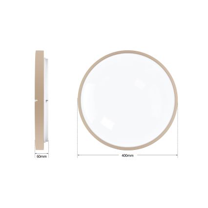 Brilagi - Ρυθμιζόμενο φωτιστικό οροφής LED GLASS POOL DOUBLE LED/48W/230V 3000-6000K 40 cm μπεζ + τηλεχειριστήριο