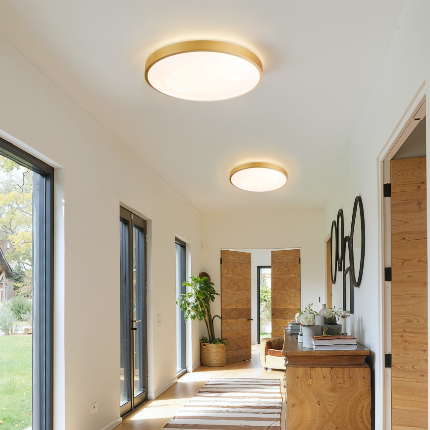 Brilagi - Ρυθμιζόμενο φωτιστικό οροφής LED GLASS POOL DOUBLE LED/48W/230V 3000-6000K 40 cm χρυσό + τηλεχειριστήριο