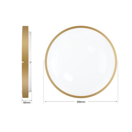 Brilagi - LED ρυθμιζόμενο φωτιστικό οροφής GLASS POOL DOUBLE LED/60W/230V 3000-6000K 50 cm χρυσό + τηλεχειριστήριο