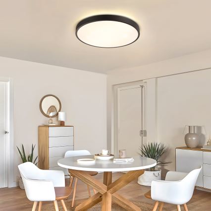 Brilagi - Ρυθμιζόμενο LED φωτιστικό οροφής GLASS POOL DOUBLE LED/60W/230V 3000-6000K 50 cm μαύρο + τηλεχειριστήριο