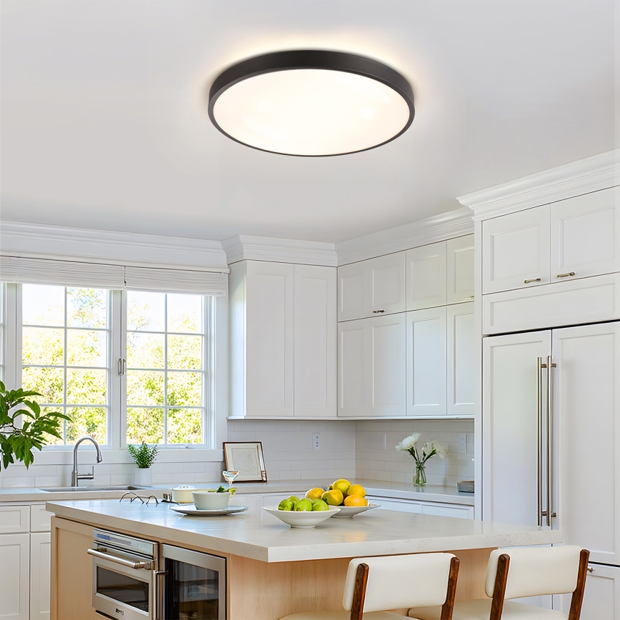 Brilagi - Ρυθμιζόμενο LED φωτιστικό οροφής GLASS POOL DOUBLE LED/60W/230V 3000-6000K 50 cm μαύρο + τηλεχειριστήριο