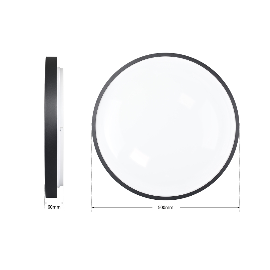 Brilagi - Ρυθμιζόμενο LED φωτιστικό οροφής GLASS POOL DOUBLE LED/60W/230V 3000-6000K 50 cm μαύρο + τηλεχειριστήριο