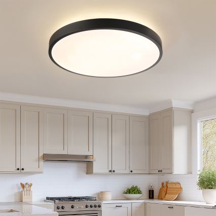 Brilagi - Ρυθμιζόμενο LED φωτιστικό οροφής GLASS POOL DOUBLE LED/80W/230V 3000-6000K 60 cm μαύρο + τηλεχειριστήριο