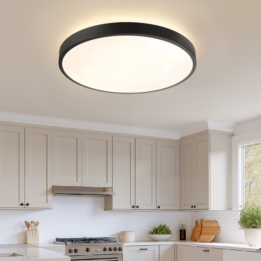 Brilagi - Ρυθμιζόμενο LED φωτιστικό οροφής GLASS POOL DOUBLE LED/80W/230V 3000-6000K 60 cm μαύρο + τηλεχειριστήριο