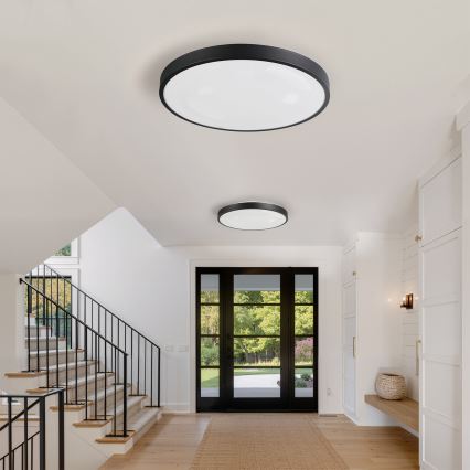 Brilagi - Ρυθμιζόμενο LED φωτιστικό οροφής GLASS POOL DOUBLE LED/80W/230V 3000-6000K 60 cm μαύρο + τηλεχειριστήριο