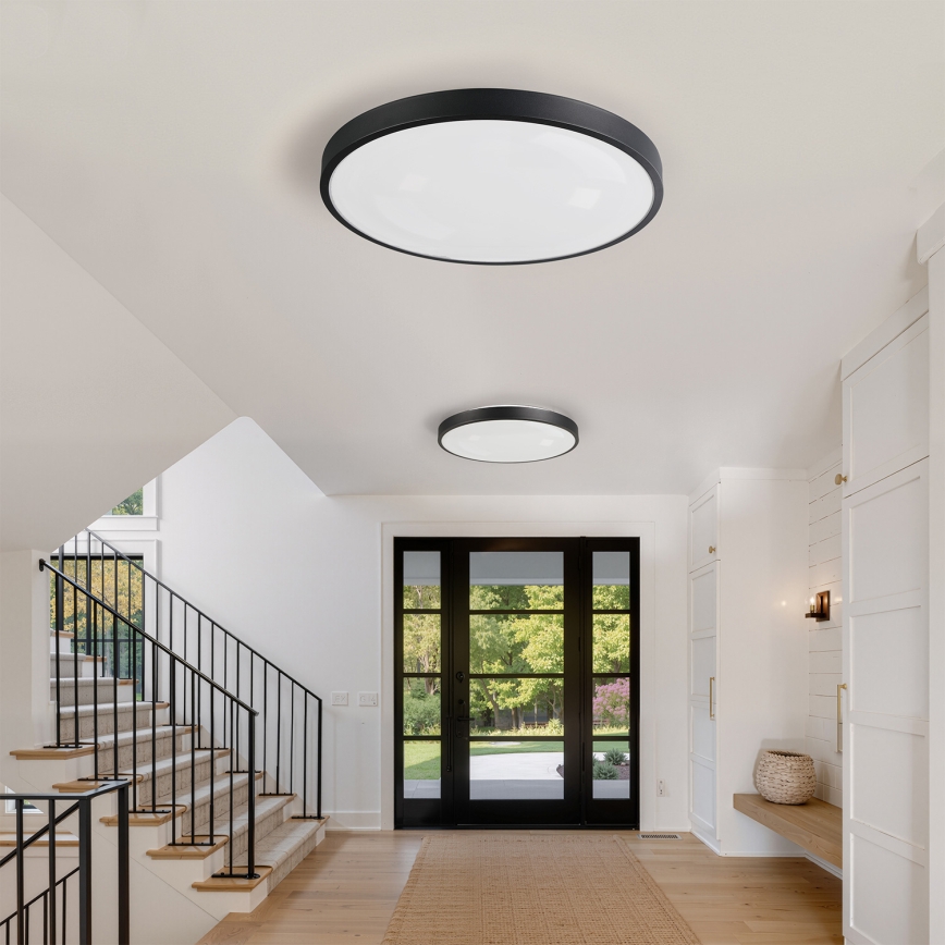 Brilagi - Ρυθμιζόμενο LED φωτιστικό οροφής GLASS POOL DOUBLE LED/80W/230V 3000-6000K 60 cm μαύρο + τηλεχειριστήριο