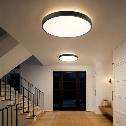 Brilagi - Ρυθμιζόμενο LED φωτιστικό οροφής GLASS POOL DOUBLE LED/80W/230V 3000-6000K 60 cm μαύρο + τηλεχειριστήριο