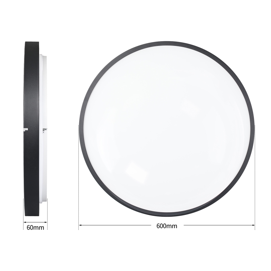 Brilagi - Ρυθμιζόμενο LED φωτιστικό οροφής GLASS POOL DOUBLE LED/80W/230V 3000-6000K 60 cm μαύρο + τηλεχειριστήριο