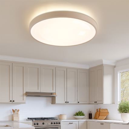Brilagi - LED ρυθμιζόμενο φωτιστικό οροφής GLASS POOL DOUBLE LED/80W/230V 3000-6000K 60 cm μπεζ + τηλεχειριστήριο