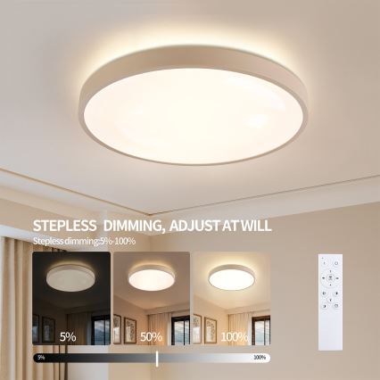 Brilagi - LED ρυθμιζόμενο φωτιστικό οροφής GLASS POOL DOUBLE LED/80W/230V 3000-6000K 60 cm μπεζ + τηλεχειριστήριο