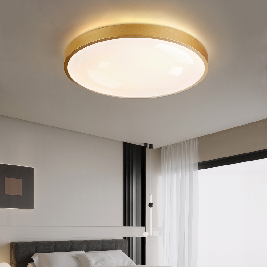 Brilagi - LED ρυθμιζόμενο φωτιστικό οροφής GLASS POOL DOUBLE LED/80W/230V 3000-6000K 60 cm χρυσό + τηλεχειριστήριο