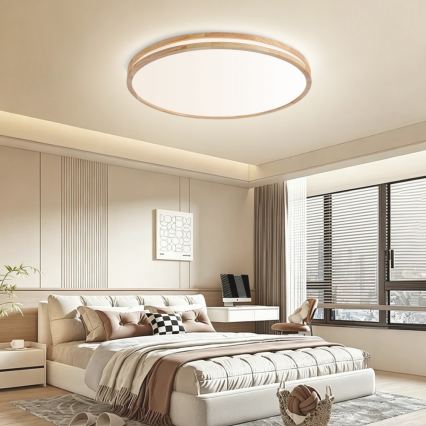 Brilagi - Ρυθμιζόμενο LED οροφής φωτιστικό MOLINA LED/100W/230V 3000–6000K δρυς Ø 80 cm + τηλεχειριστήριο