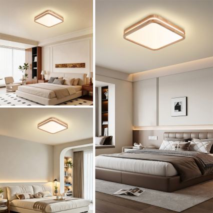 BRILAGI - Ρυθμιζόμενο LED φωτιστικό οροφής MOLINA SQUARE LED/48W/230V 3000-6000K σε απόχρωση δρυός 40x40 εκ. + τηλεχειριστήριο