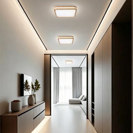 BRILAGI - Ρυθμιζόμενο LED φωτιστικό οροφής MOLINA SQUARE LED/48W/230V 3000-6000K σε απόχρωση δρυός 40x40 εκ. + τηλεχειριστήριο