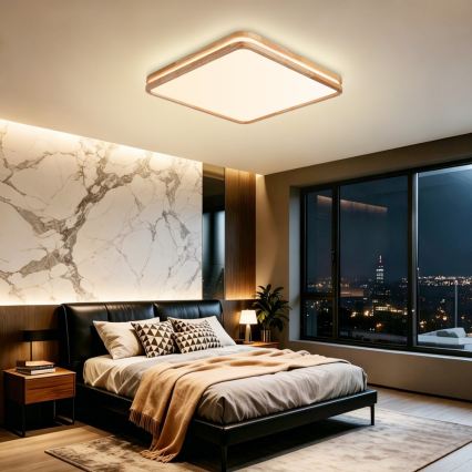 Brilagi - Ρυθμιζόμενο LED φωτιστικό οροφής MOLINA SQUARE LED/80W/230V 3000-6000K δρυς 60x60 cm + τηλεχειριστήριο