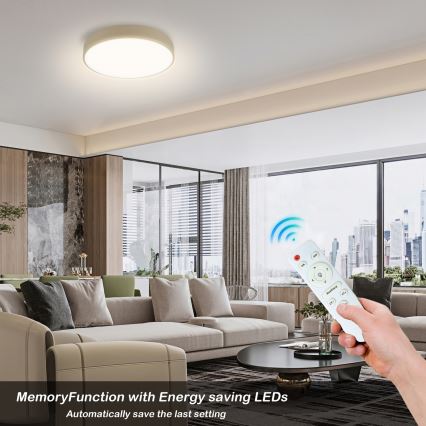 Brilagi - Ρυθμιζόμενο LED φωτιστικό οροφής POOL LED/36W/230V 3000-6000K διάμ. 30 εκ. μπεζ + τηλεχειριστήριο