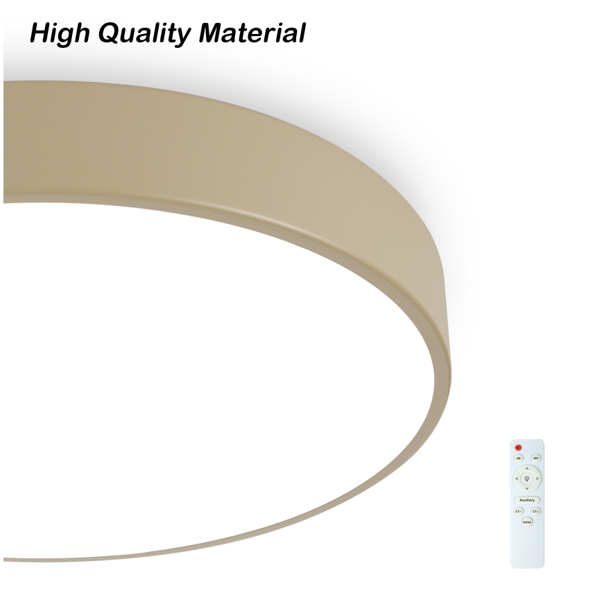 Brilagi - Φωτιστικό οροφής LED POOL, ρυθμιζόμενο, 48W/230V, 3000-6000K, διάμ. 40 cm, μπεζ, με τηλεχειριστήριο