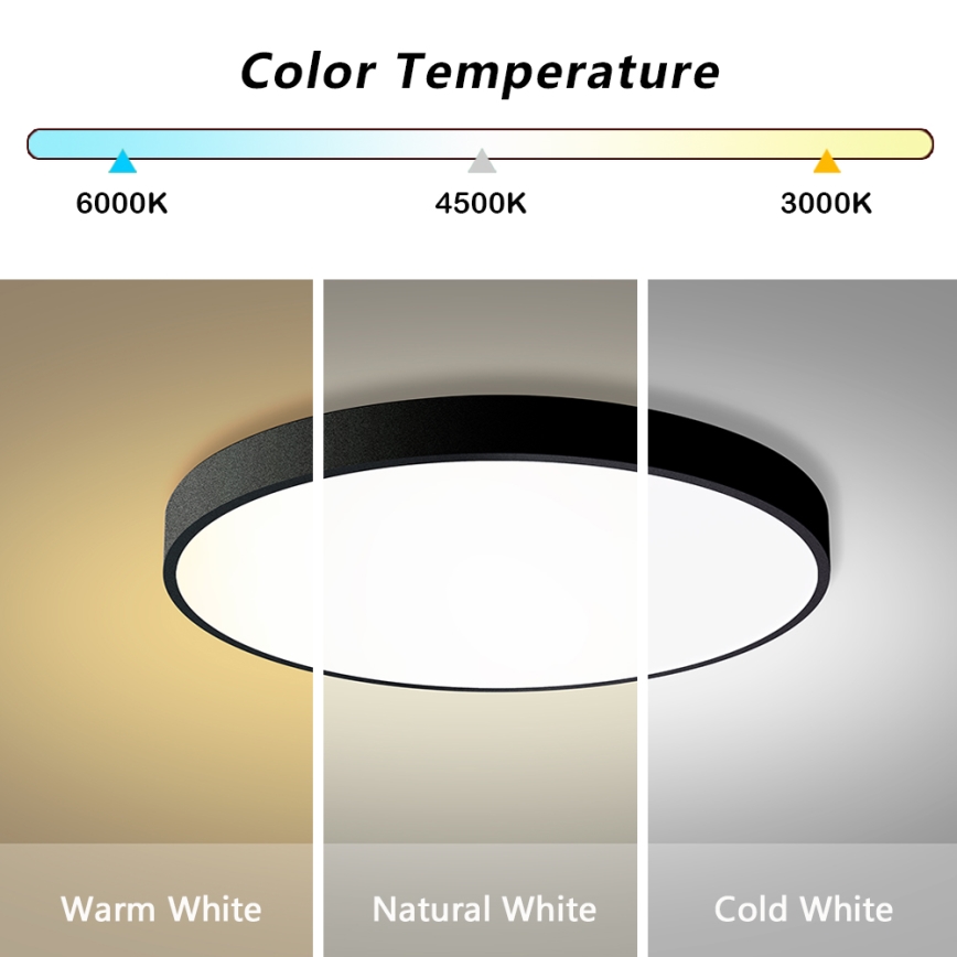 Brilagi - LED Ρυθμιζόμενο φωτιστικό οροφής POOL SMART LED/100W/230V 3000-6000K διάμ. 80 cm Wi-Fi Tuya μαύρο + τηλεχειριστήριο