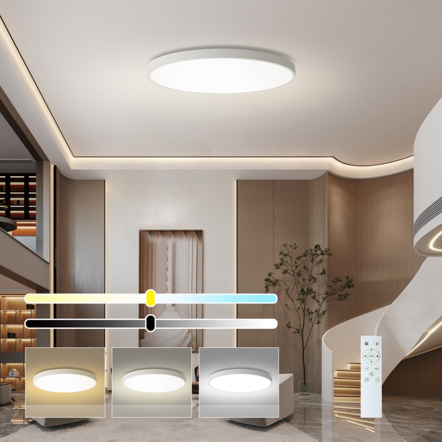 Brilagi - Ρυθμιζόμενο LED φωτιστικό οροφής POOL SMART LED/180W/230V 3000–6000K, διάμετρος 120 cm, Wi‑Fi Tuya, λευκό + τηλεχειριστήριο
