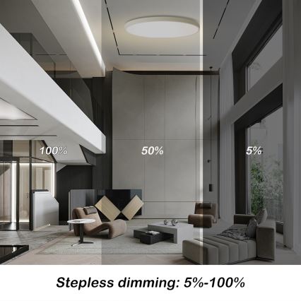 Brilagi - Ρυθμιζόμενο LED φωτιστικό οροφής POOL SMART LED/180W/230V 3000–6000K, διάμετρος 120 cm, Wi‑Fi Tuya, λευκό + τηλεχειριστήριο