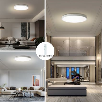 Brilagi - Ρυθμιζόμενο LED φωτιστικό οροφής POOL SMART LED/180W/230V 3000–6000K, διάμετρος 120 cm, Wi‑Fi Tuya, λευκό + τηλεχειριστήριο