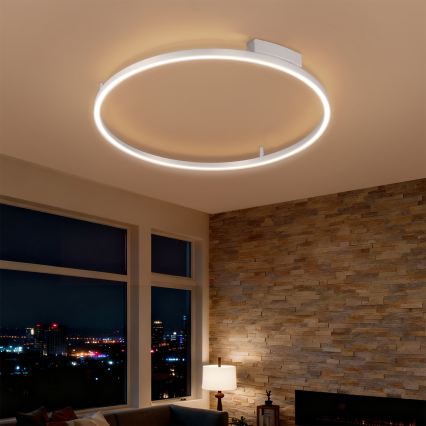 Brilagi - Ρυθμιζόμενο LED φωτιστικό οροφής PORTOFINO LED/60W/230V 3000-6000K διάμ. 80 cm ασημί + τηλεχειριστήριο