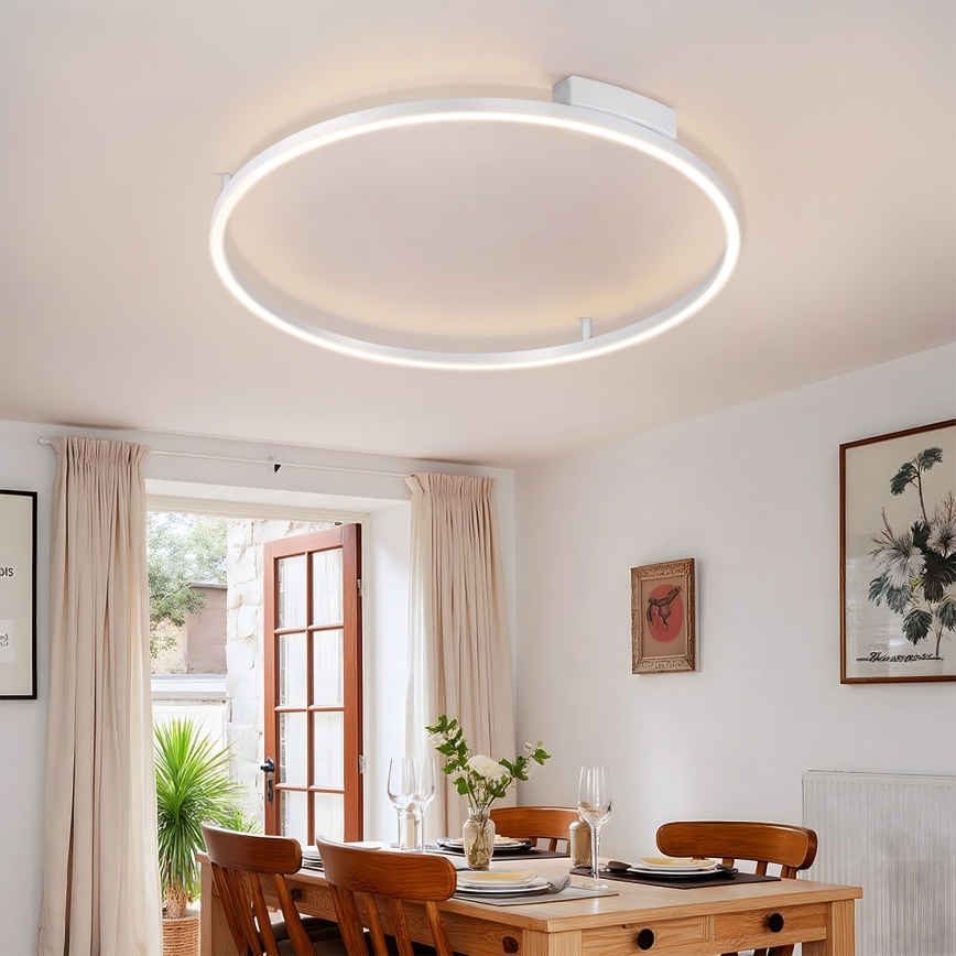Brilagi - Ρυθμιζόμενο LED φωτιστικό οροφής PORTOFINO LED/60W/230V 3000-6000K διάμ. 80 cm ασημί + τηλεχειριστήριο