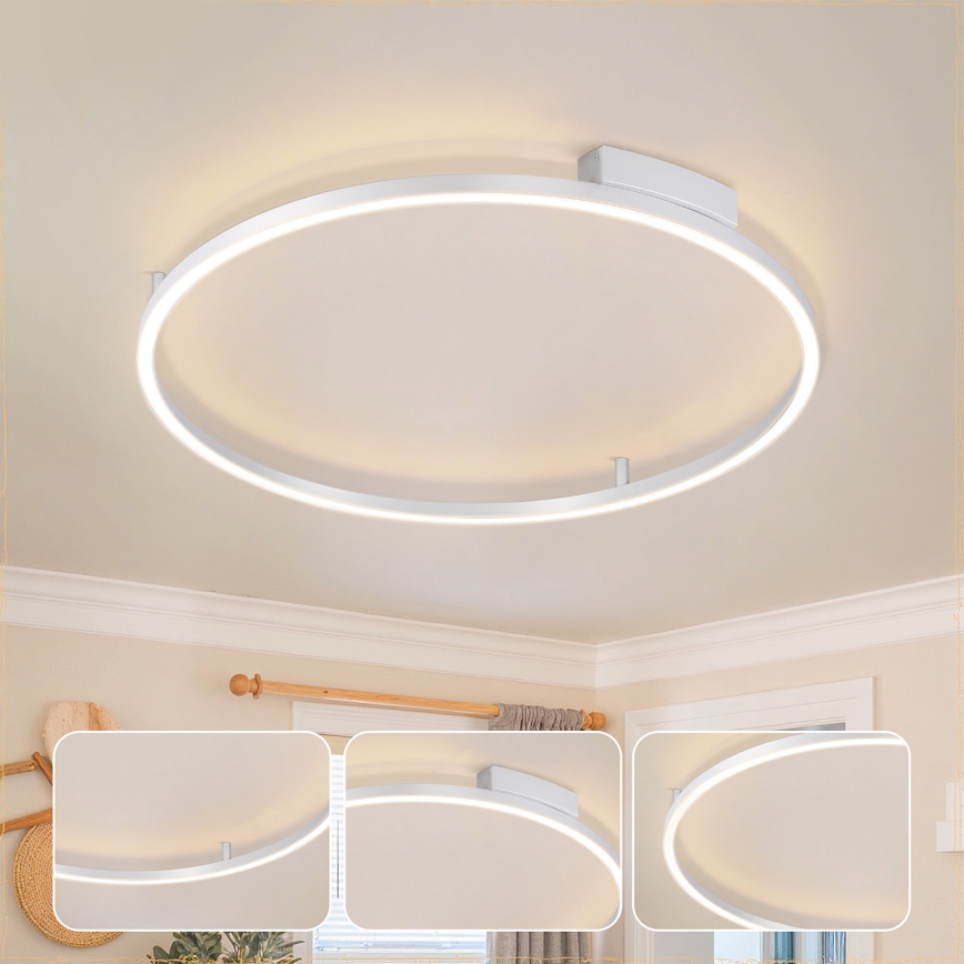 Brilagi - Ρυθμιζόμενο LED φωτιστικό οροφής PORTOFINO LED/60W/230V 3000-6000K διάμ. 80 cm ασημί + τηλεχειριστήριο