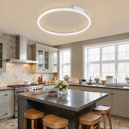 Brilagi - Ρυθμιζόμενο LED φωτιστικό οροφής PORTOFINO LED/60W/230V 3000-6000K διάμ. 80 cm ασημί + τηλεχειριστήριο