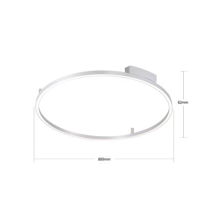 Brilagi - Ρυθμιζόμενο LED φωτιστικό οροφής PORTOFINO LED/60W/230V 3000-6000K διάμ. 80 cm ασημί + τηλεχειριστήριο