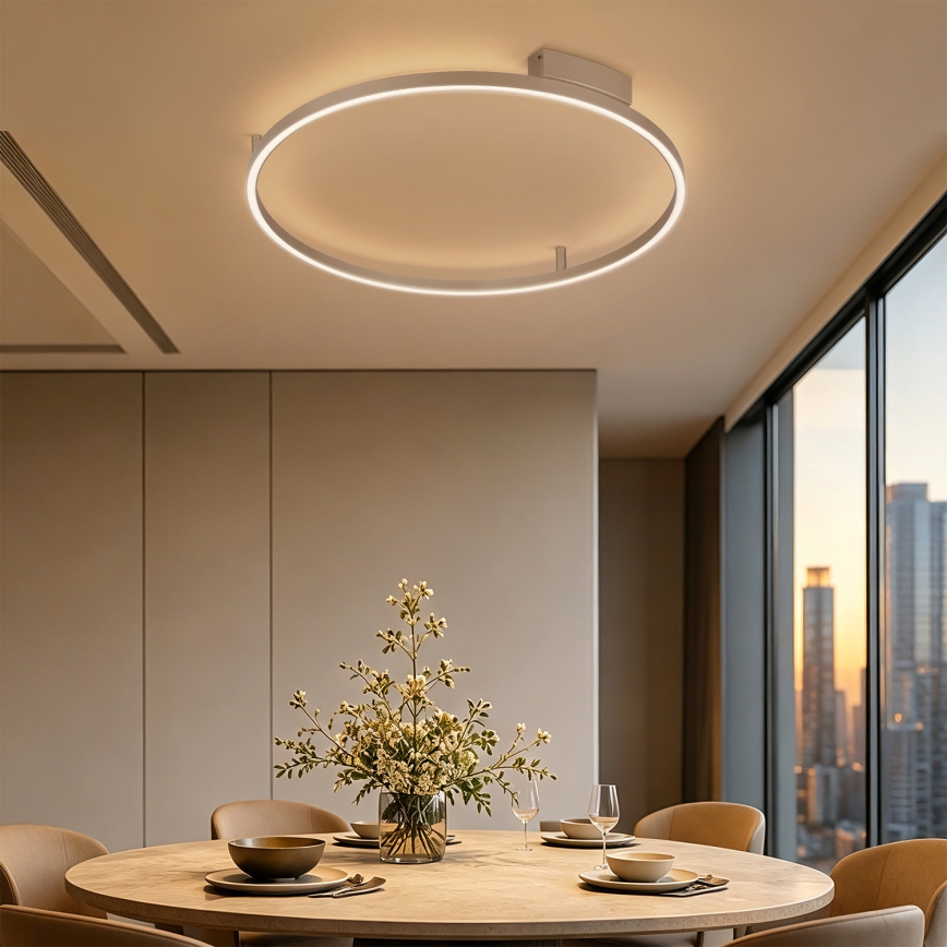 Brilagi - LED Ρυθμιζόμενο φωτιστικό οροφής PORTOFINO LED/60W/230V 3000-6000K διάμ. 80 cm μπεζ + τηλεχειριστήριο