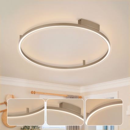 Brilagi - LED Ρυθμιζόμενο φωτιστικό οροφής PORTOFINO LED/60W/230V 3000-6000K διάμ. 80 cm μπεζ + τηλεχειριστήριο