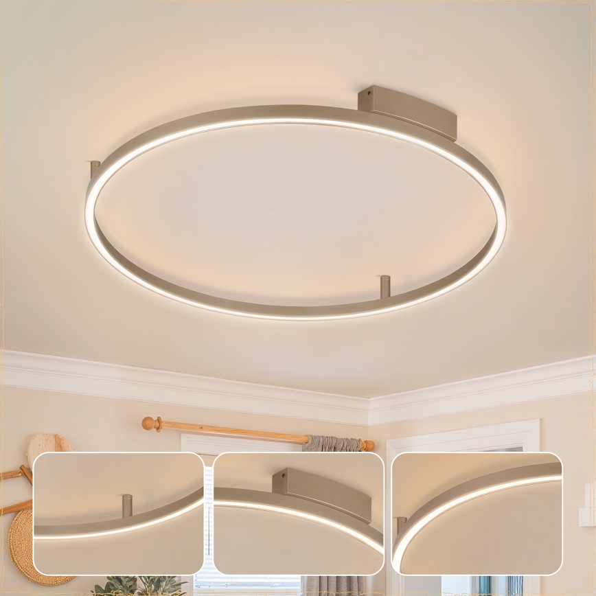 Brilagi - LED Ρυθμιζόμενο φωτιστικό οροφής PORTOFINO LED/60W/230V 3000-6000K διάμ. 80 cm μπεζ + τηλεχειριστήριο